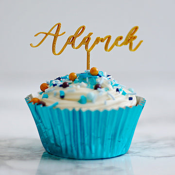 Zápich do cupcakes se jménem - zlatý