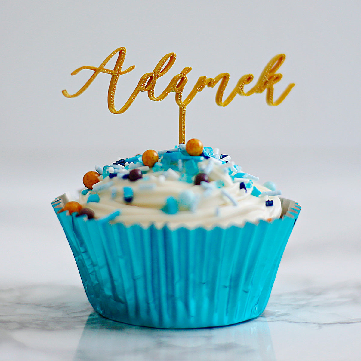 Zápich do cupcakes se jménem - zlatý
